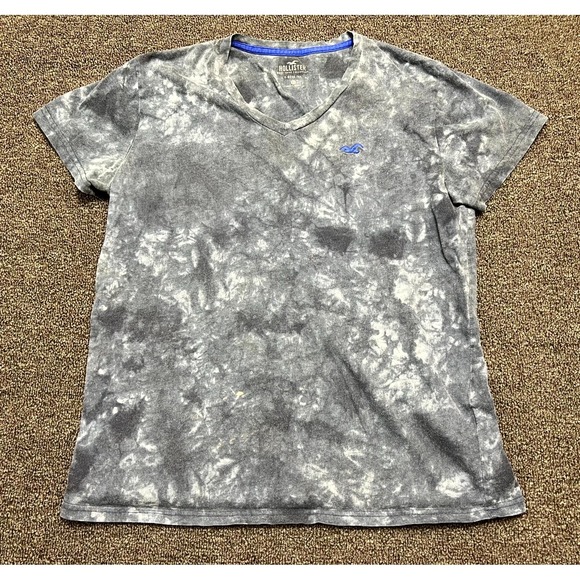 Hollister Tops - Hollister Must Have Collection T Shirt Womens XS Gray Tie Dye Cotton V Neck